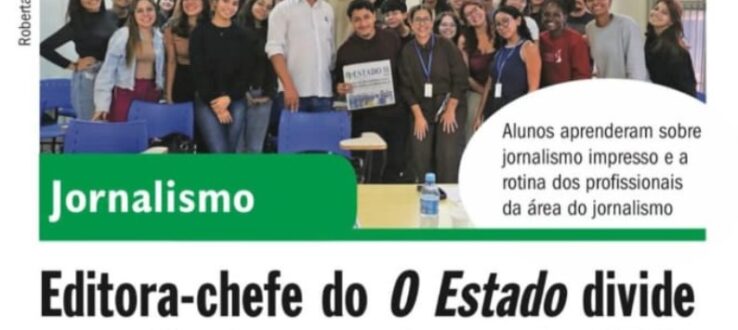 Curso de Jornalismo da UFMS recebe editora-chefe do jornal O Estado para debate sobre os desafios do jornalismo impresso